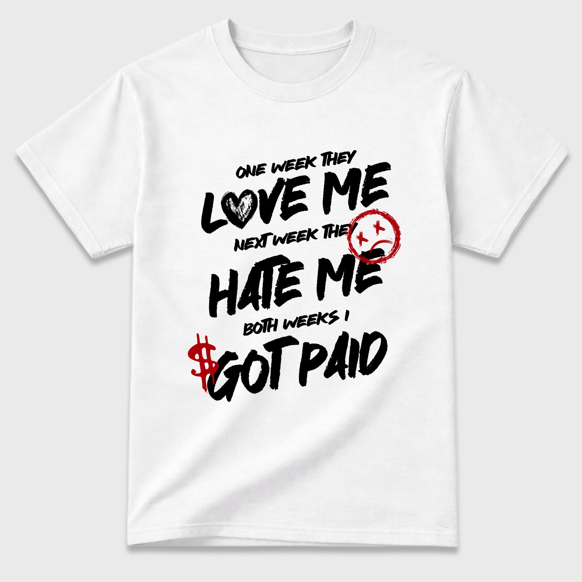 I Got Paid Graphic T-Shirt featuring original streetwear artwork designed to match the Air Jordan 9 True Red. White 2 Graphic T-Shirt.