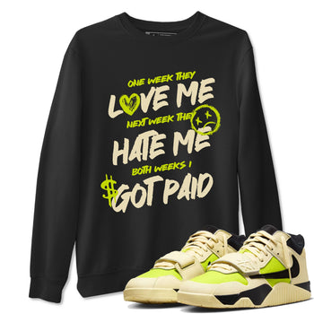 I Got Paid sneaker match t-shirt styled to complete your fit with the Jordan Jumpman Jack Travis Scott Bright Cactus sneakers, shown in Black 1.