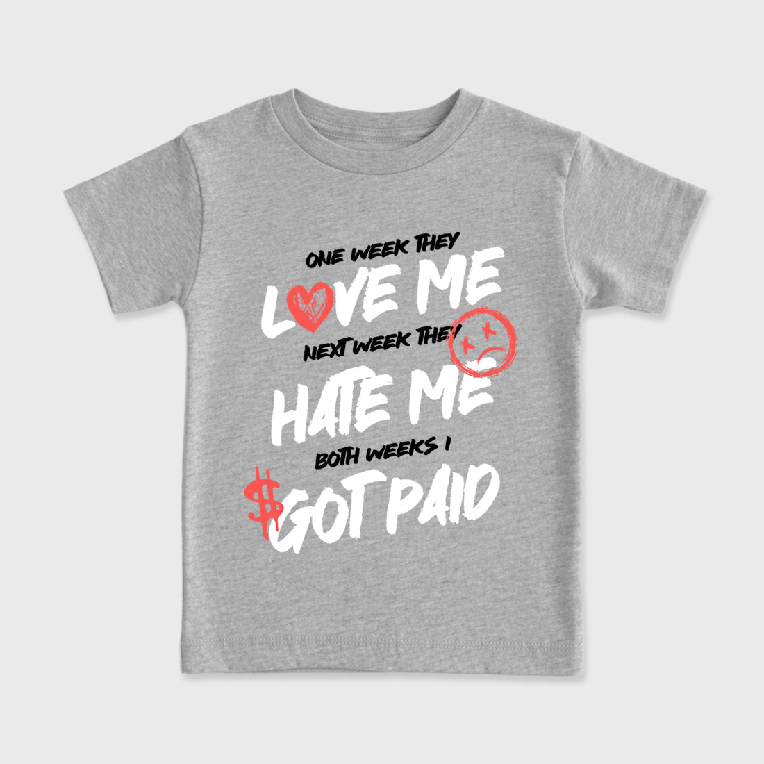 Sneaker match tees – Sneaker Tees To Match Air Max 90 Infrared Shoes – I Got Paid Kids T-Shirt Heather Grey 2