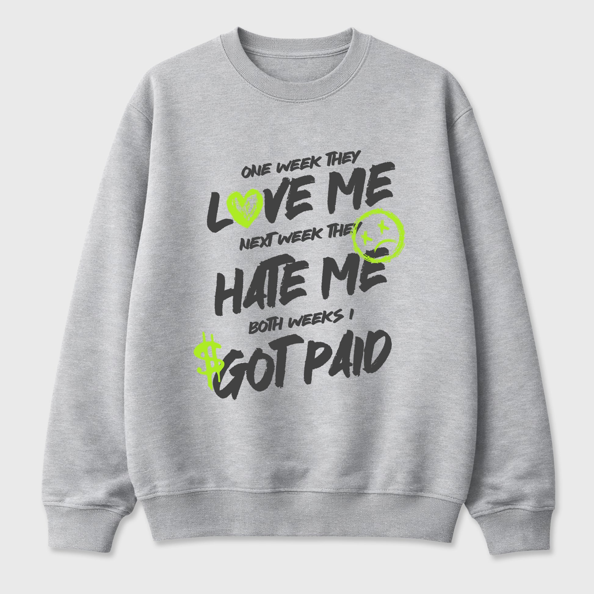 Sneakerfit graphic tee destination – Sneaker Tees To Match Air Max 95 Neon Yellow Sneakers – I Got Paid Tee Heather Grey 2