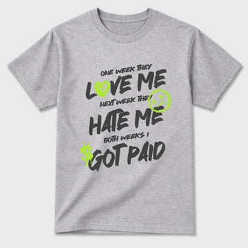 Sneakerfit graphic tee destination – Sneaker Tees To Match Air Max 95 Neon Yellow Sneakers – I Got Paid Tee Heather Grey 2