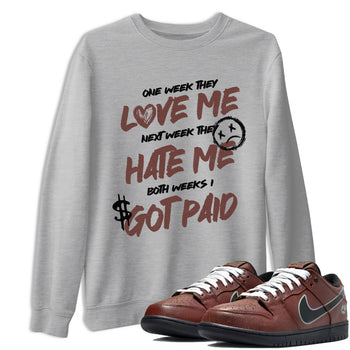 Sneaker match tees – Sneaker Tees To Match Dunk Low Football Shoes – I Got Paid Tee Heather Grey 1
