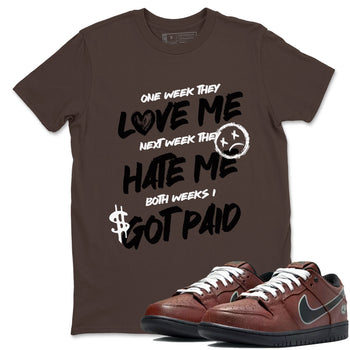 Sneaker match tees – Sneaker Tees To Match Dunk Low Football Shoes – I Got Paid Tee Dark Chocolate 1
