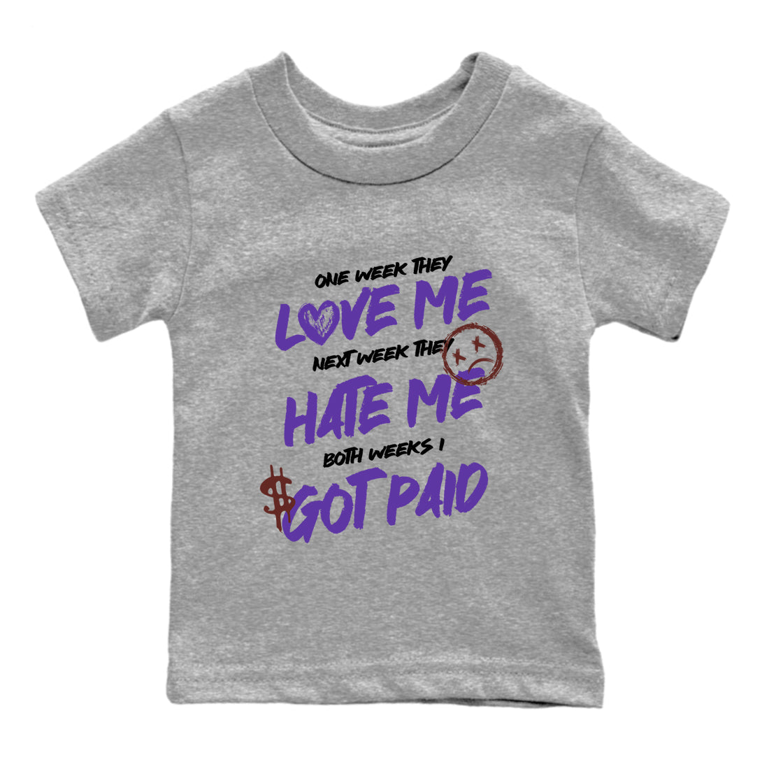Sneaker match tees – Sneaker Threads To Match Dunk Low Persian Violet Shoes – I Got Paid Kids T-Shirt Heather Grey 2