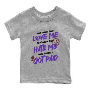 Sneaker match tees – Sneaker Threads To Match Dunk Low Persian Violet Shoes – I Got Paid Kids T-Shirt Heather Grey 2
