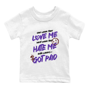 Sneaker match tees – Sneaker Threads To Match Dunk Low Persian Violet Shoes – I Got Paid Kids T-Shirt White 2
