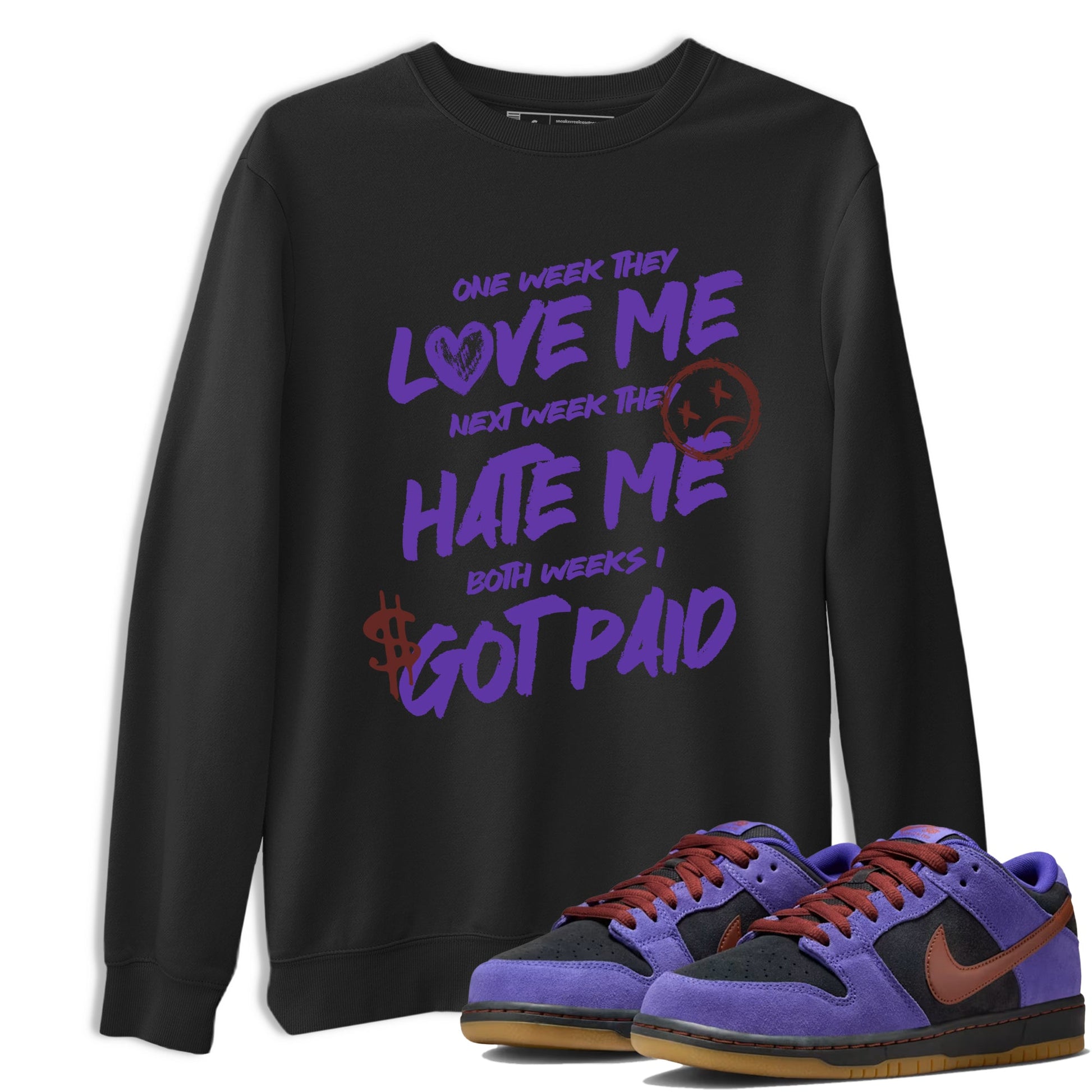 Sneaker match tees – Sneaker Threads To Match Dunk Low Persian Violet Shoes – I Got Paid Tee Black 1