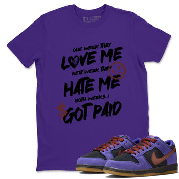 Sneaker match tees – Sneaker Threads To Match Dunk Low Persian Violet Shoes – I Got Paid Tee Purple 1