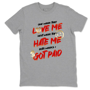 Sneaker match tees – Sneaker Tees To Match Nike KB 9 China Kobe 9 Low Proto EM University Red and Metallic Gold Shoes – I Got Paid Tee Heather Grey 2