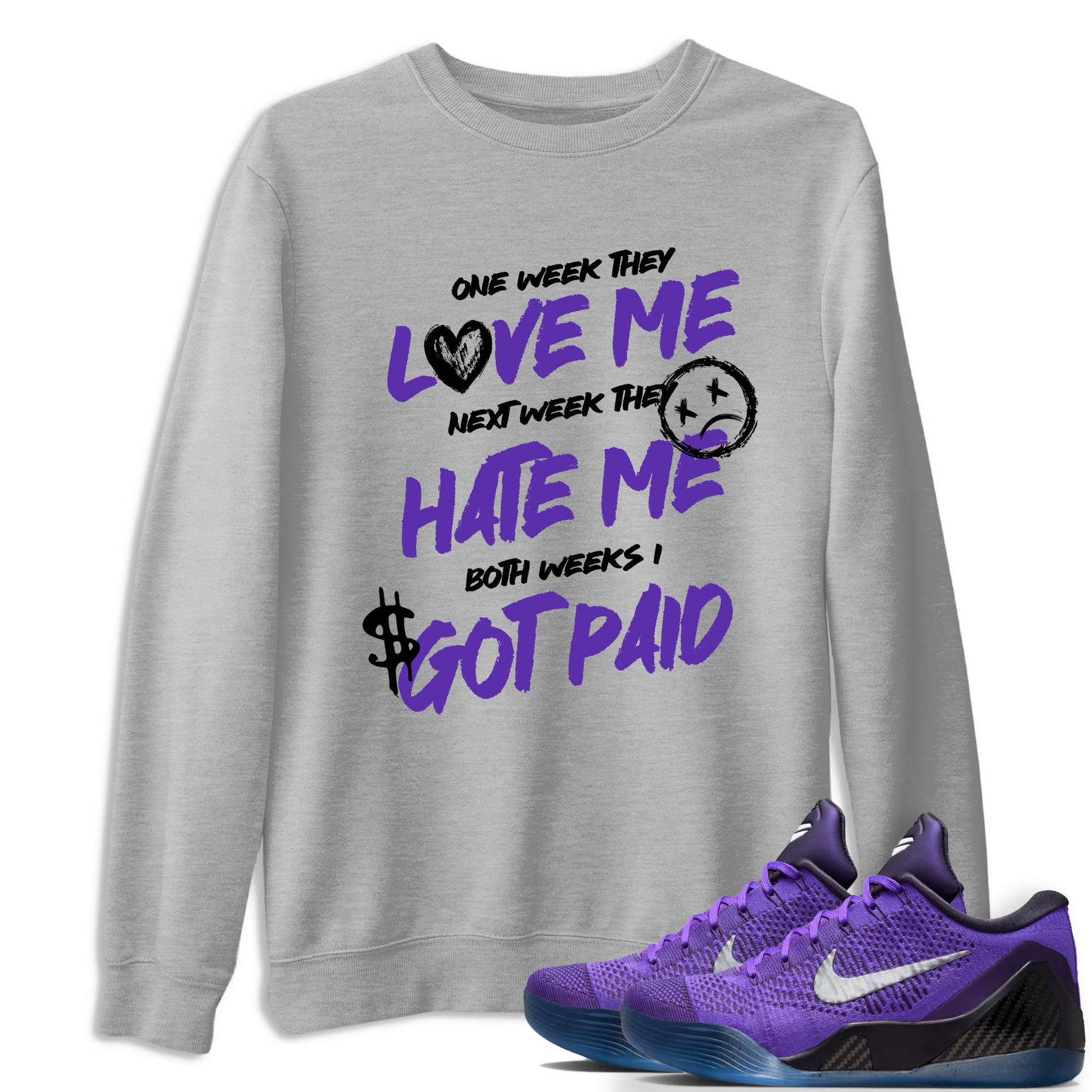 Sneaker Threads – Sneaker Tees To Match Nike KB 9 Hyper Grape – I Got Paid Graphic Tee Heather Grey 1. Perfect for Jordan releases 2025 colorways. Perfect for purple basketball sneaker releases and legacy-inspired colorways for 2025 hoopers.