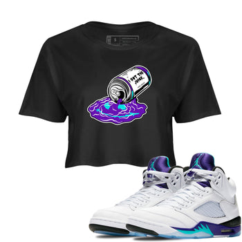 5s Grape shirts to match jordans I Got The Juice best t shirts to wear with jordans AJ 5 OG Grape match shoes to clothes SNRT Sneaker Tees unisex cotton Black 1 crop tee