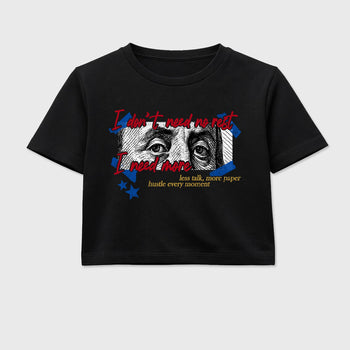 Sneaker match tees – Sneaker Tees To Match Air Jordan 1 Union x Fragment Shoes – I Need More Crop T-Shirt Black 2