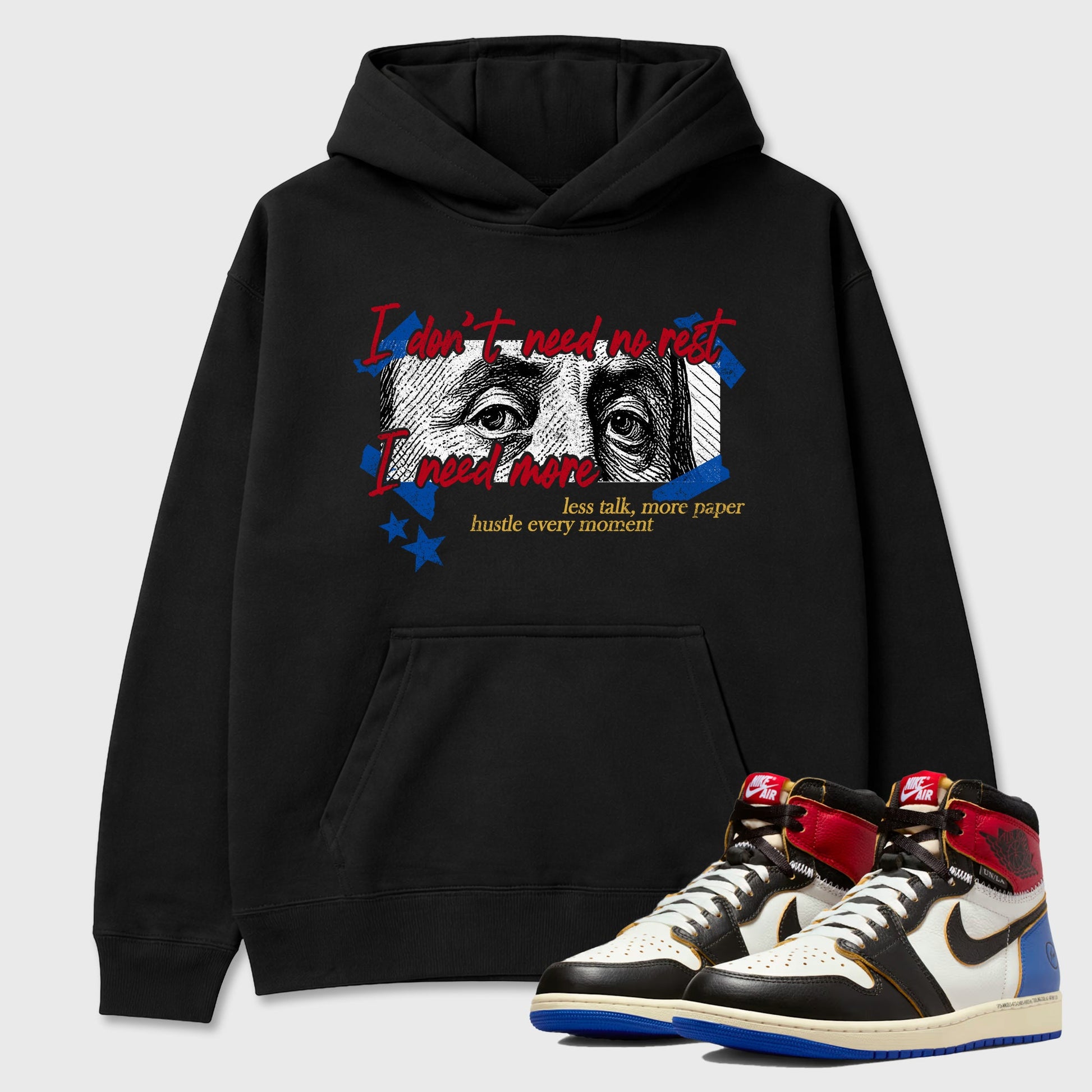 Sneaker match tees – Sneaker Tees To Match Air Jordan 1 Union x Fragment Shoes – I Need More Tee Black 1