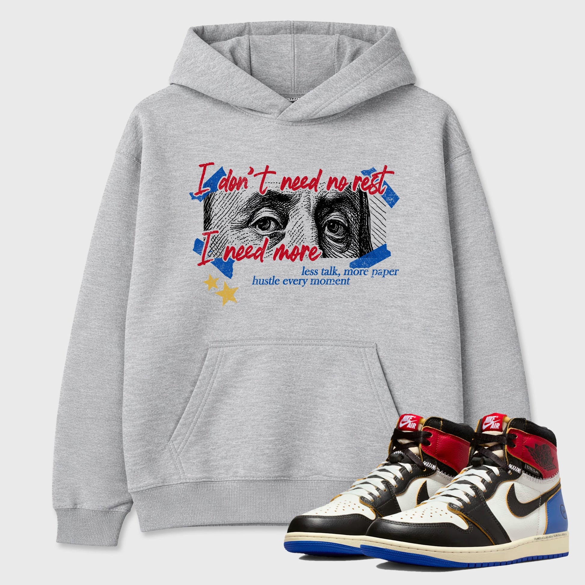 Sneaker match tees – Sneaker Tees To Match Air Jordan 1 Union x Fragment Shoes – I Need More Tee Heather Grey 1
