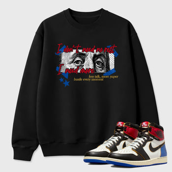 Sneaker match tees – Sneaker Tees To Match Air Jordan 1 Union x Fragment Shoes – I Need More Tee Black 1