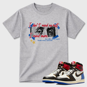 Sneaker match tees – Sneaker Tees To Match Air Jordan 1 Union x Fragment Shoes – I Need More Tee Heather Grey 1