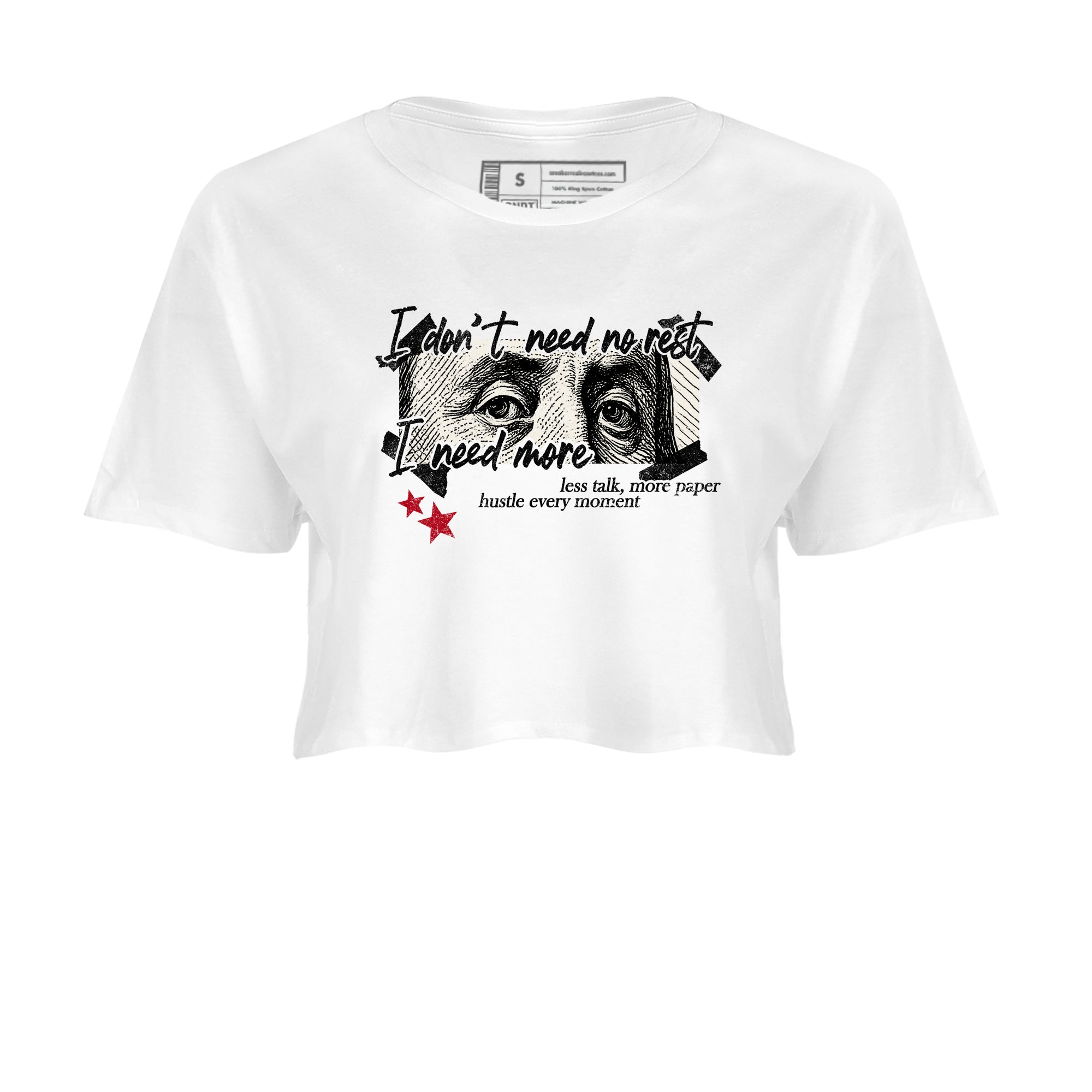 Sneaker match tees – Sneaker Tees To Match Air Jordan 4 Flight Club Shoes – I Need More Crop T-Shirt White 2