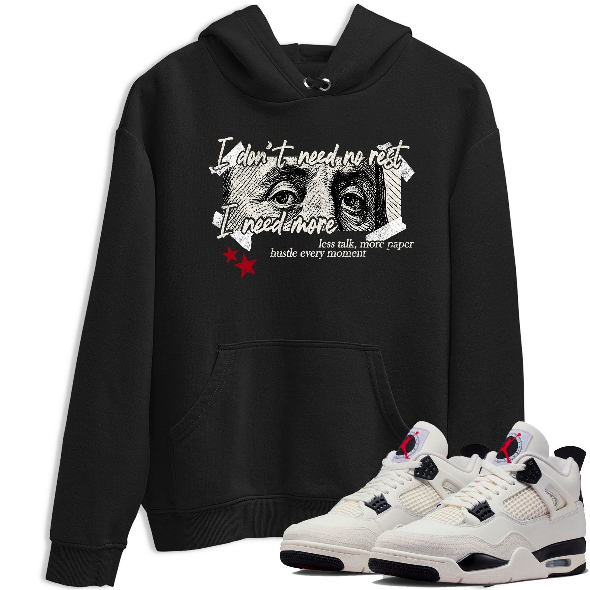 Sneaker match tees – Sneaker Tees To Match Air Jordan 4 Flight Club Shoes – I Need More Tee Black 1