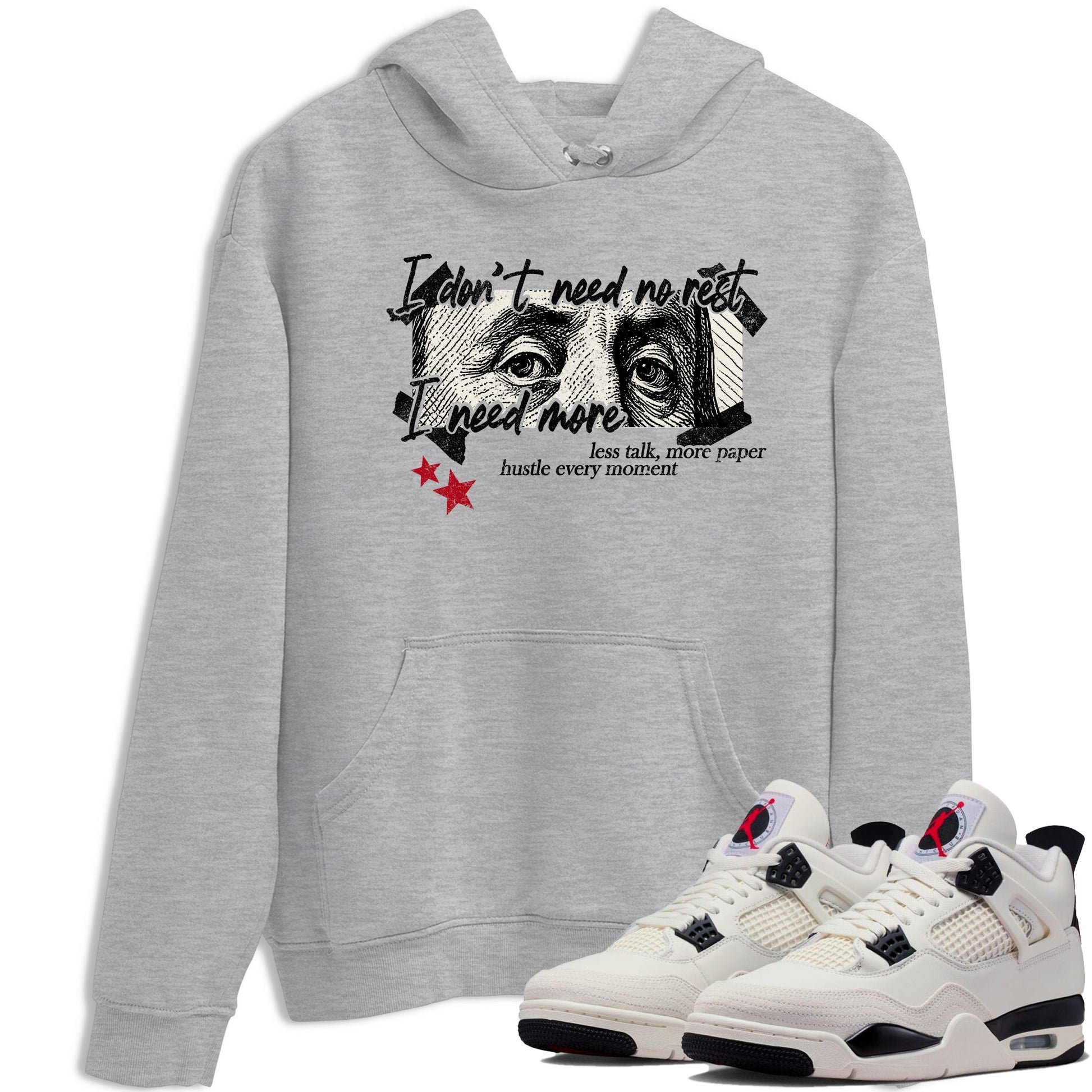 Sneaker match tees – Sneaker Tees To Match Air Jordan 4 Flight Club Shoes – I Need More Tee Heather Grey 1