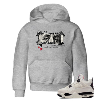 Sneaker match tees – Sneaker Tees To Match Air Jordan 4 Flight Club Shoes – I Need More Kids T-Shirt Heather Grey 1