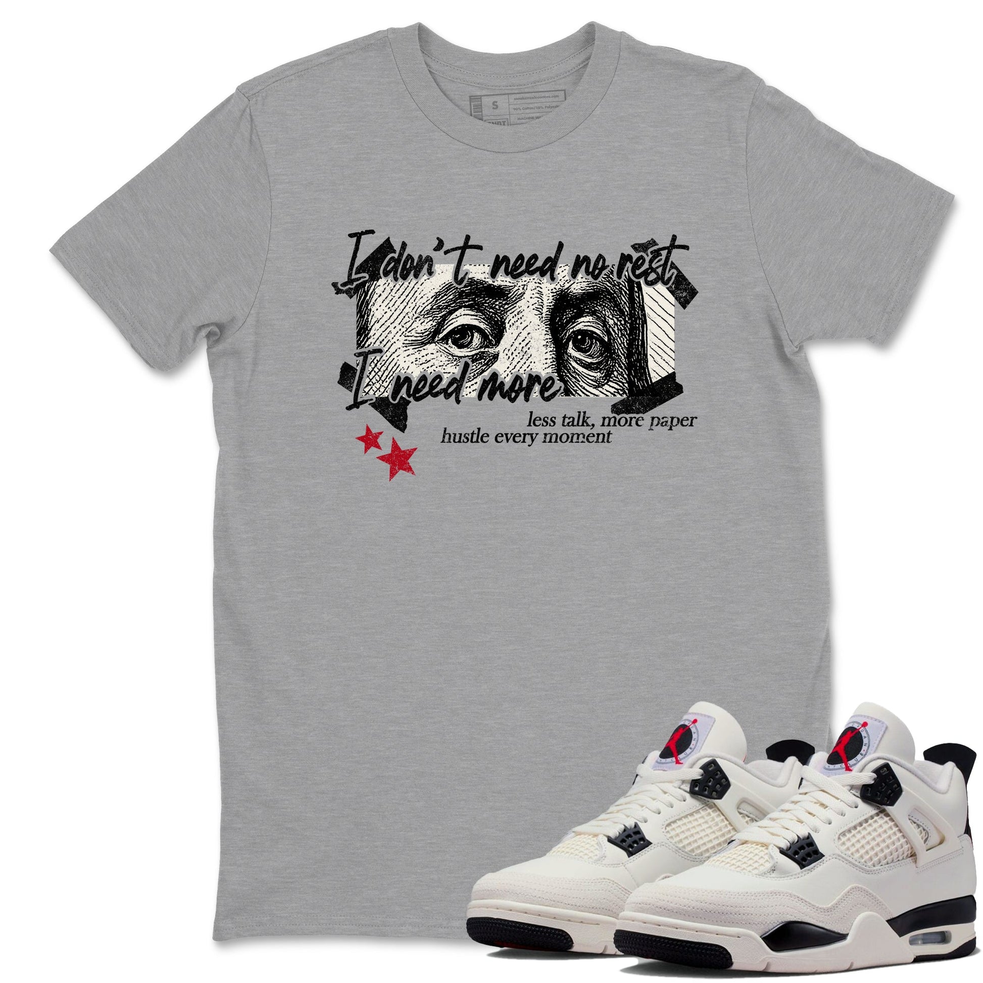 Sneaker match tees – Sneaker Tees To Match Air Jordan 4 Flight Club Shoes – I Need More Tee Heather Grey 1