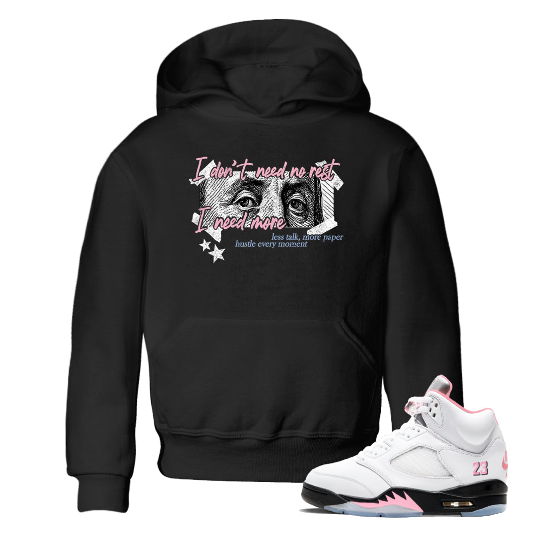 Sneaker match tees – Sneaker Tees To Match Air Jordan 5 35th Anniversary Shoes – I Need More Kids T-Shirt Black 1