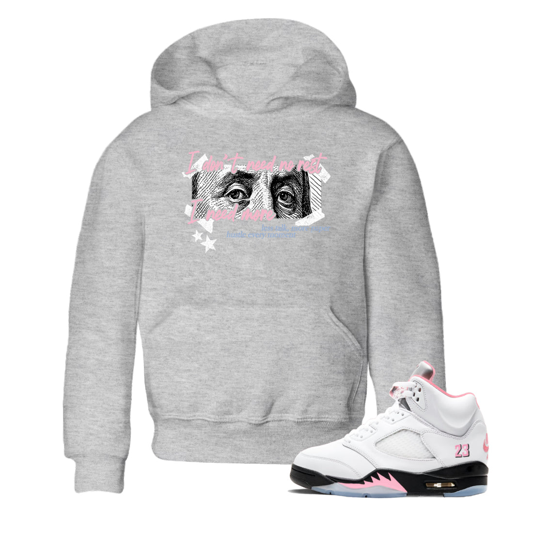 Sneaker match tees – Sneaker Tees To Match Air Jordan 5 35th Anniversary Shoes – I Need More Kids T-Shirt Heather Grey 1