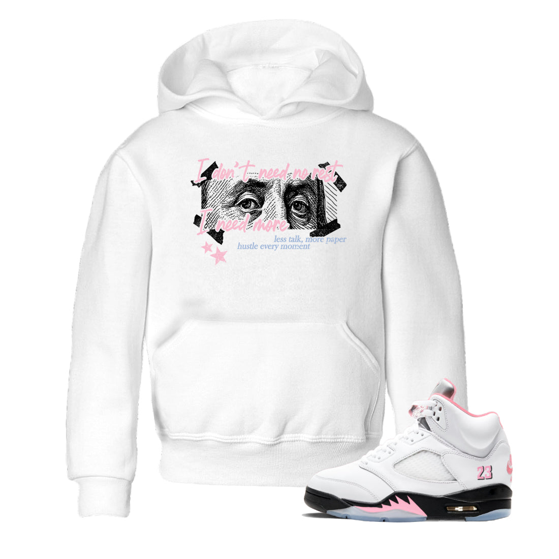 Sneaker match tees – Sneaker Tees To Match Air Jordan 5 35th Anniversary Shoes – I Need More Kids T-Shirt White 1