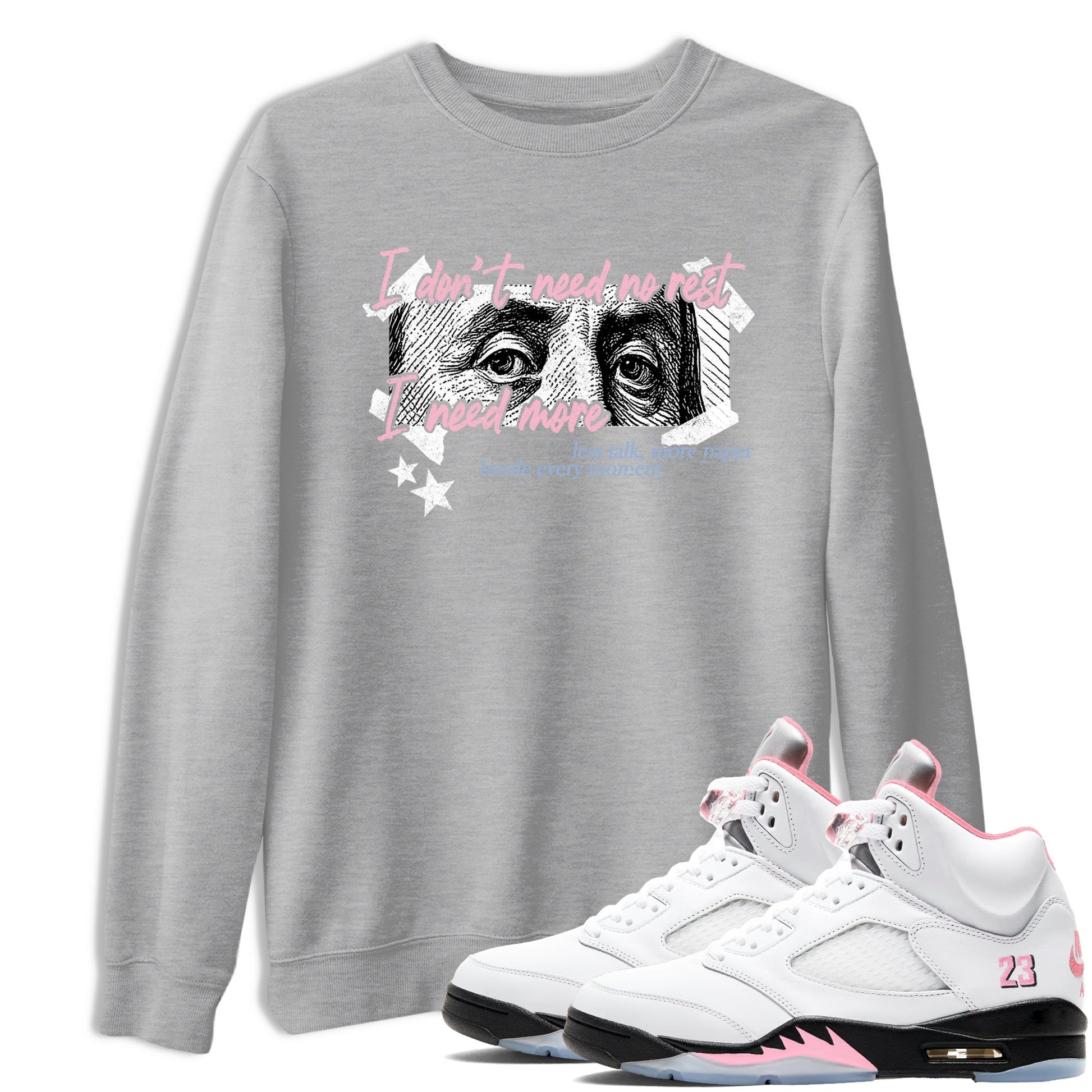 Sneaker match tees – Sneaker Tees To Match Air Jordan 5 35th Anniversary Shoes – I Need More Tee Heather Grey 1