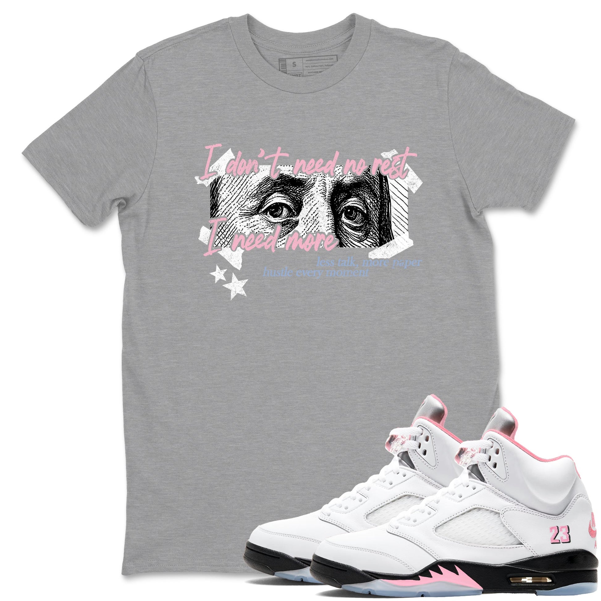 Sneaker match tees – Sneaker Tees To Match Air Jordan 5 35th Anniversary Shoes – I Need More Tee Heather Grey 1