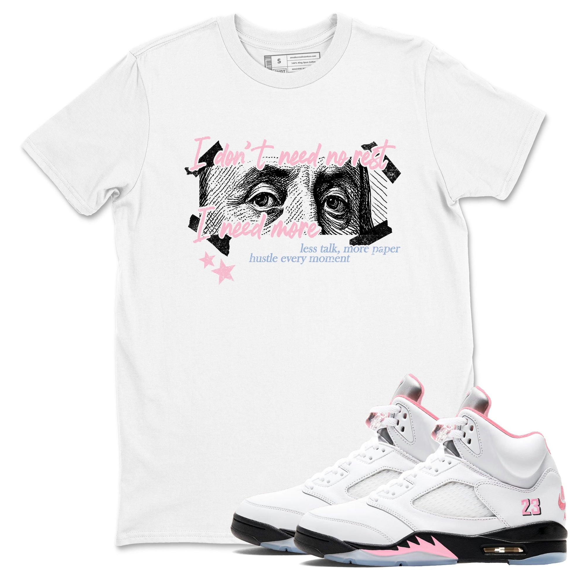 Sneaker match tees – Sneaker Tees To Match Air Jordan 5 35th Anniversary Shoes – I Need More Tee White 1