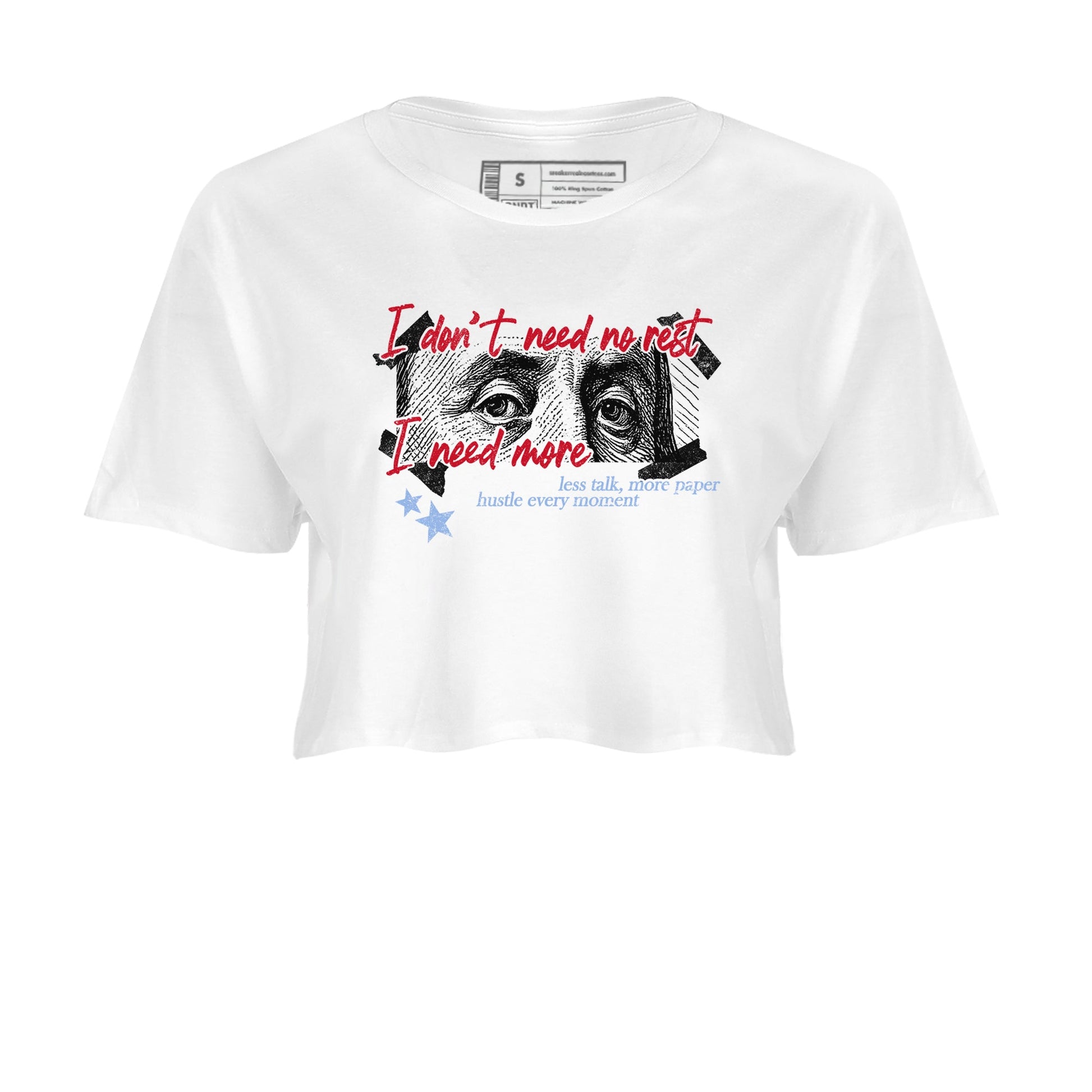 Sneaker match tees – Sneaker Tees To Match Air Jordan 5 Fire Red Shoes – I Need More Crop T-Shirt White 2
