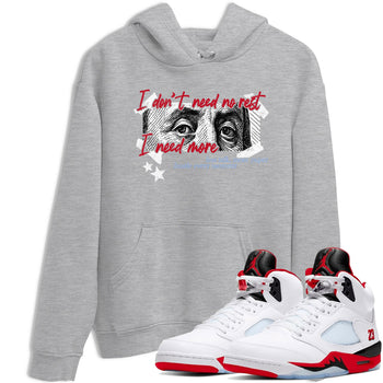 Sneaker match tees – Sneaker Tees To Match Air Jordan 5 Fire Red Shoes – I Need More Tee Heather Grey 1