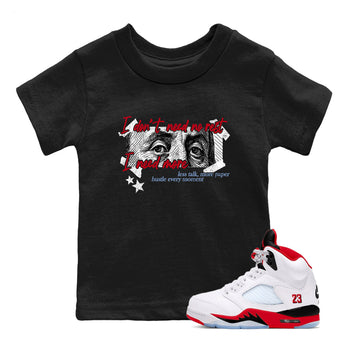Sneaker match tees – Sneaker Tees To Match Air Jordan 5 Fire Red Shoes – I Need More Kids T-Shirt Black 1