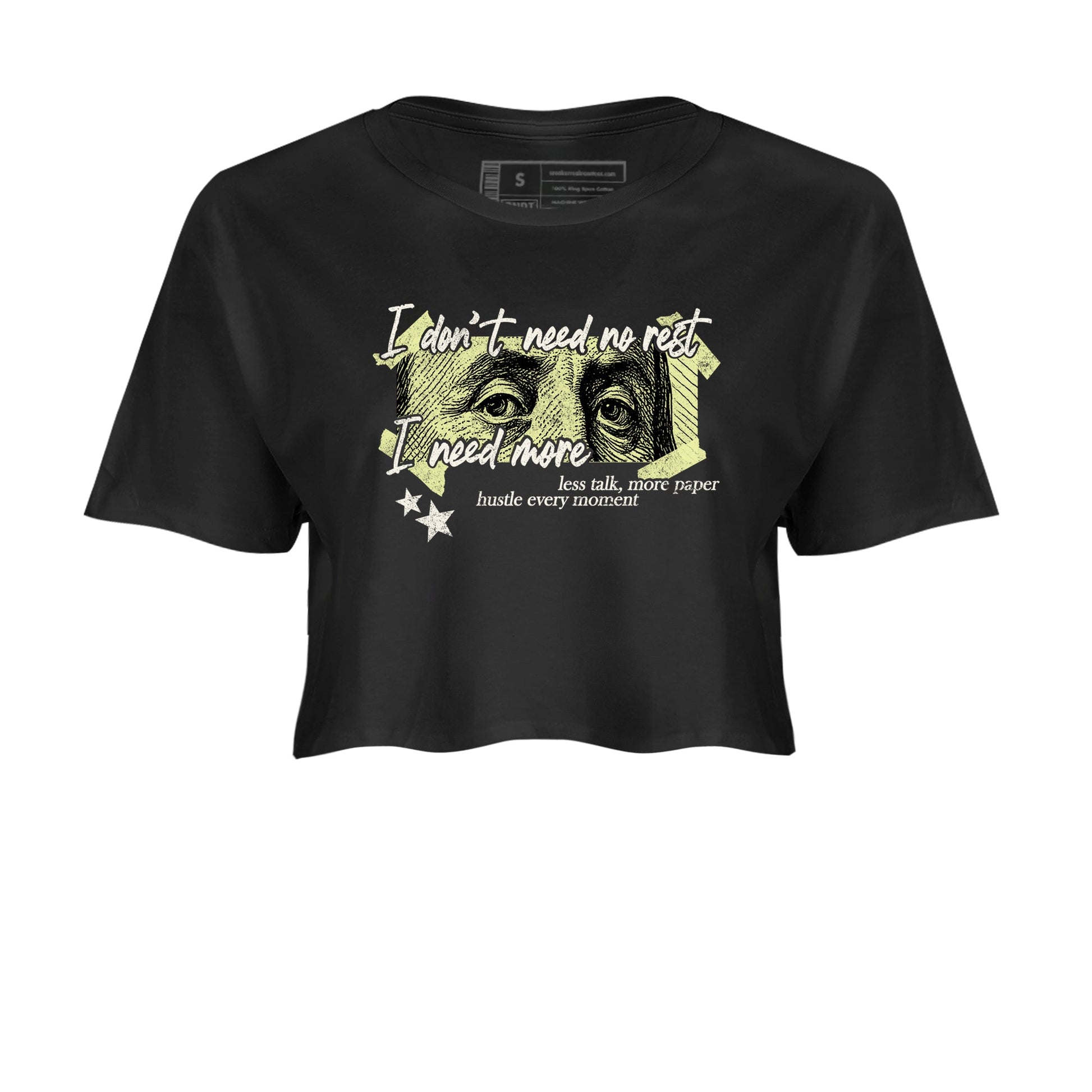 Sneaker match tees – Sneaker Tees To Match Air Jordan 5 Luminous Green Shoes – I Need More Crop T-Shirt Black 2