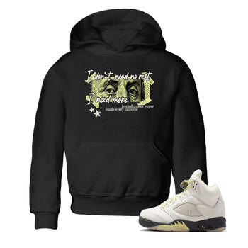 Sneaker match tees – Sneaker Tees To Match Air Jordan 5 Luminous Green Shoes – I Need More Kids T-Shirt Black 1