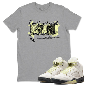 Sneaker match tees – Sneaker Tees To Match Air Jordan 5 Luminous Green Shoes – I Need More Tee Heather Grey 1