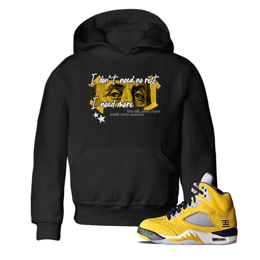 Sneaker match tees – Sneaker Tees To Match Air Jordan 5 Tokyo Shoes – I Need More Kids T-Shirt Black 1