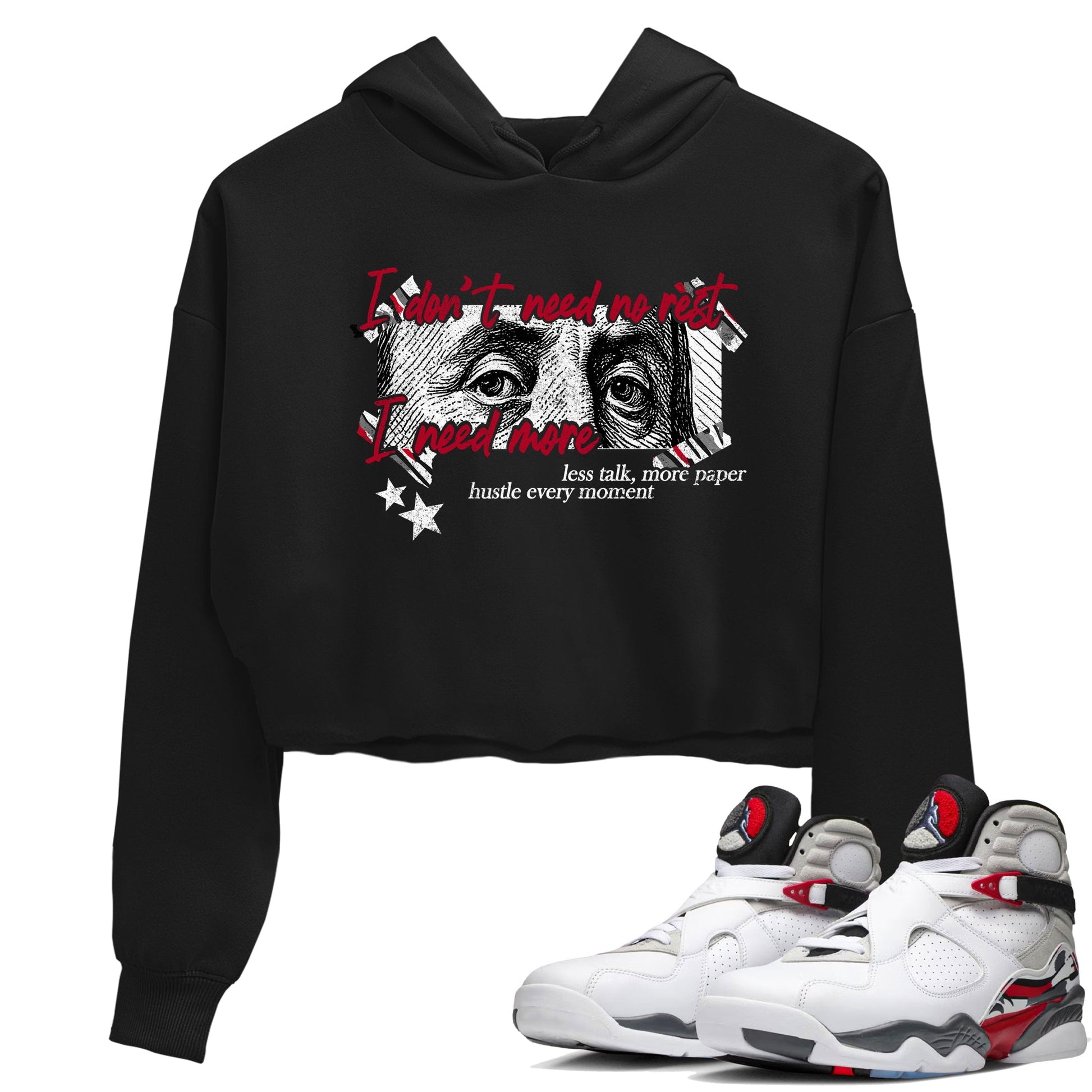 Sneaker match tees – Sneaker Tees To Match Air Jordan 8 Bunny Shoes Air Jordan 8 Bunny White and True Red – I Need More Crop T-Shirt Black 1