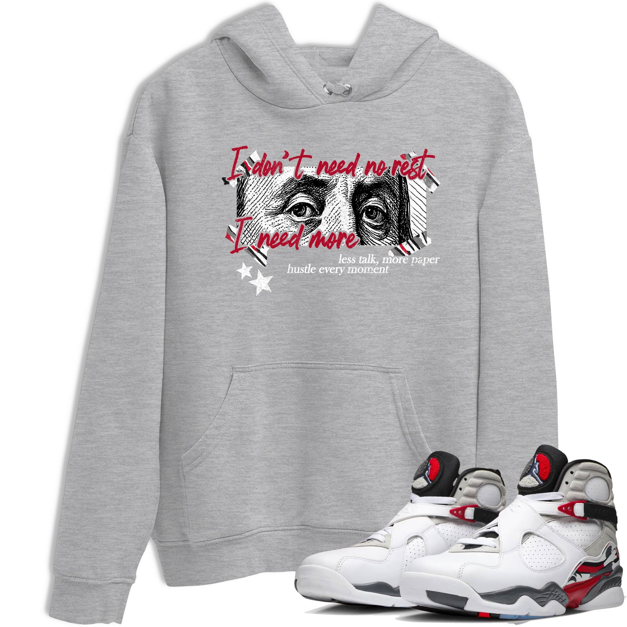 Sneaker match tees – Sneaker Tees To Match Air Jordan 8 Bunny Shoes Air Jordan 8 Bunny White and True Red – I Need More Tee Heather Grey 1