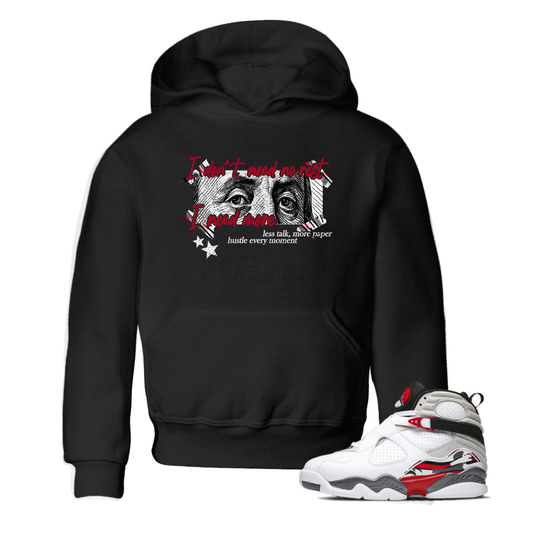 Sneaker match tees – Sneaker Tees To Match Air Jordan 8 Bunny Shoes Air Jordan 8 Bunny White and True Red – I Need More Kids T-Shirt Black 1