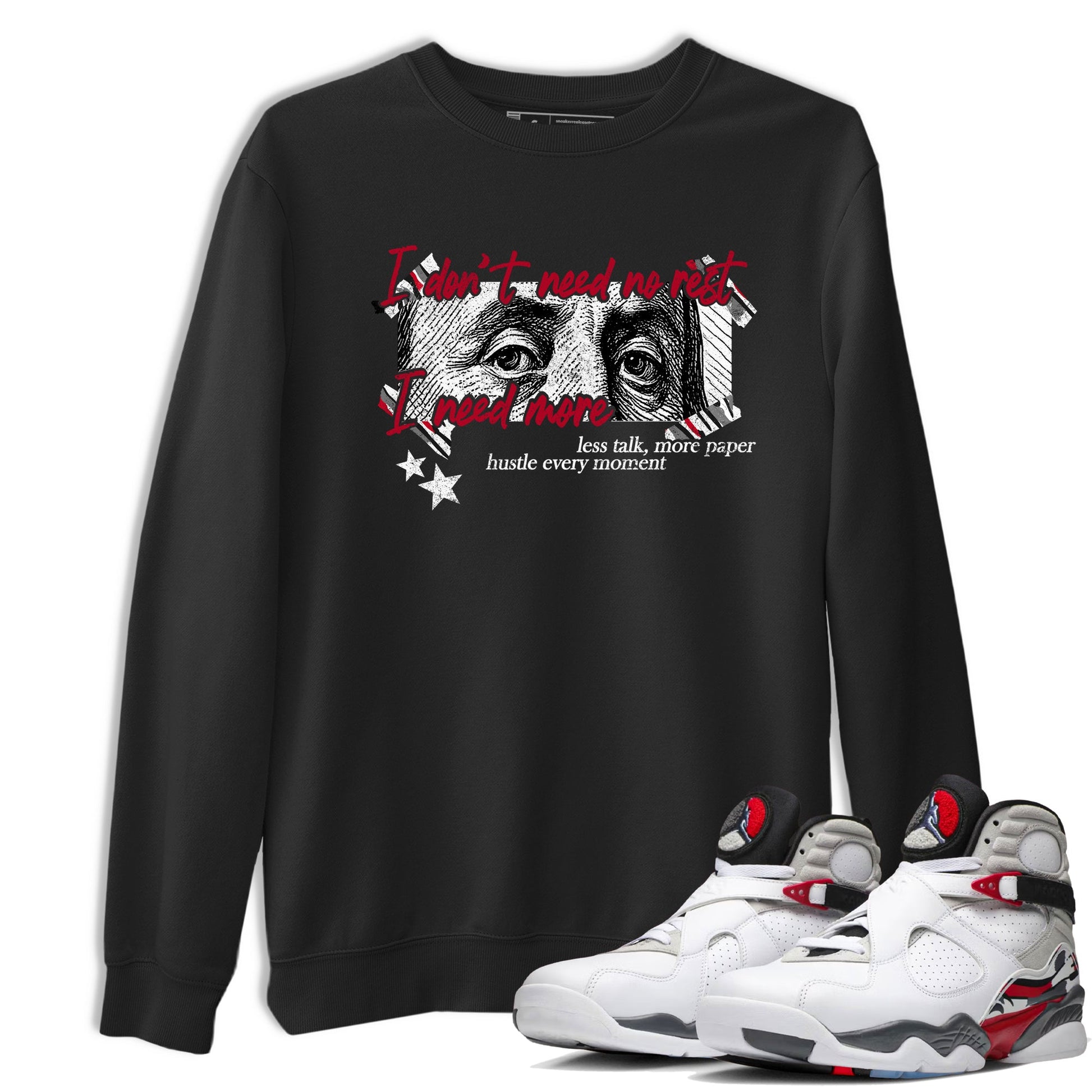 Sneaker match tees – Sneaker Tees To Match Air Jordan 8 Bunny Shoes Air Jordan 8 Bunny White and True Red – I Need More Tee Black 1