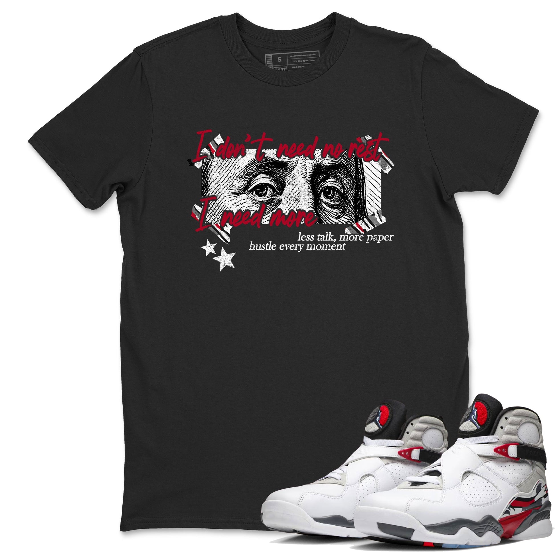 Sneaker match tees – Sneaker Tees To Match Air Jordan 8 Bunny Shoes Air Jordan 8 Bunny White and True Red – I Need More Tee Black 1