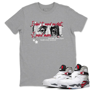 Sneaker match tees – Sneaker Tees To Match Air Jordan 8 Bunny Shoes Air Jordan 8 Bunny White and True Red – I Need More Tee Heather Grey 1