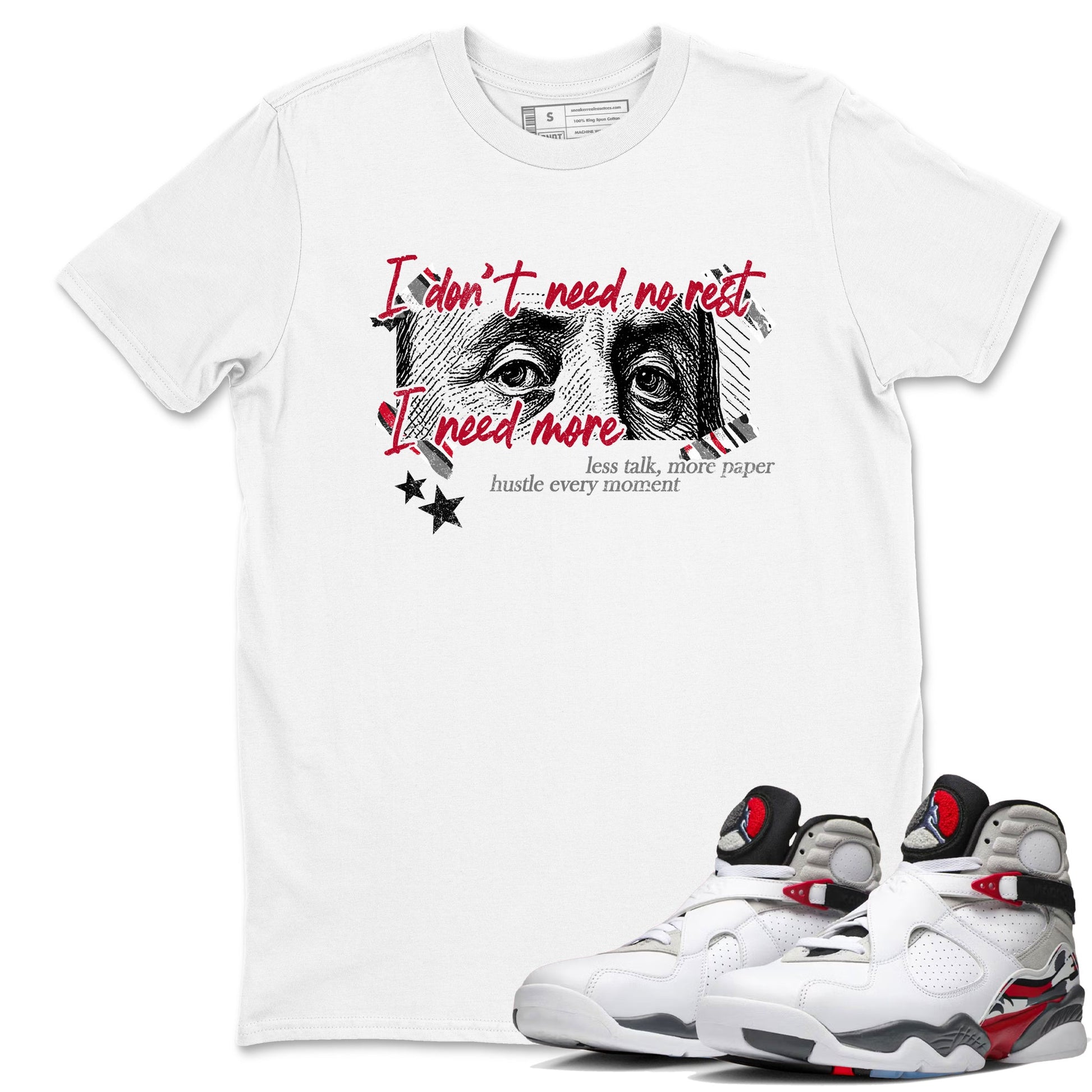 Sneaker match tees – Sneaker Tees To Match Air Jordan 8 Bunny Shoes Air Jordan 8 Bunny White and True Red – I Need More Tee White 1