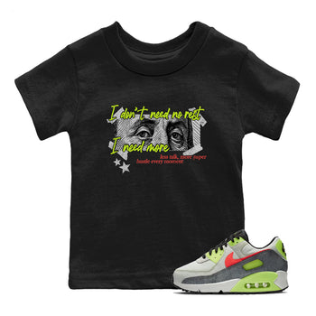 Sneaker Threads – Sneaker Tees To Match Air Max 90 Spruce Aura and Ghost Green – I Need More Youth Graphic Tee Black 1. Perfect for Jordan releases 2025 colorways.
