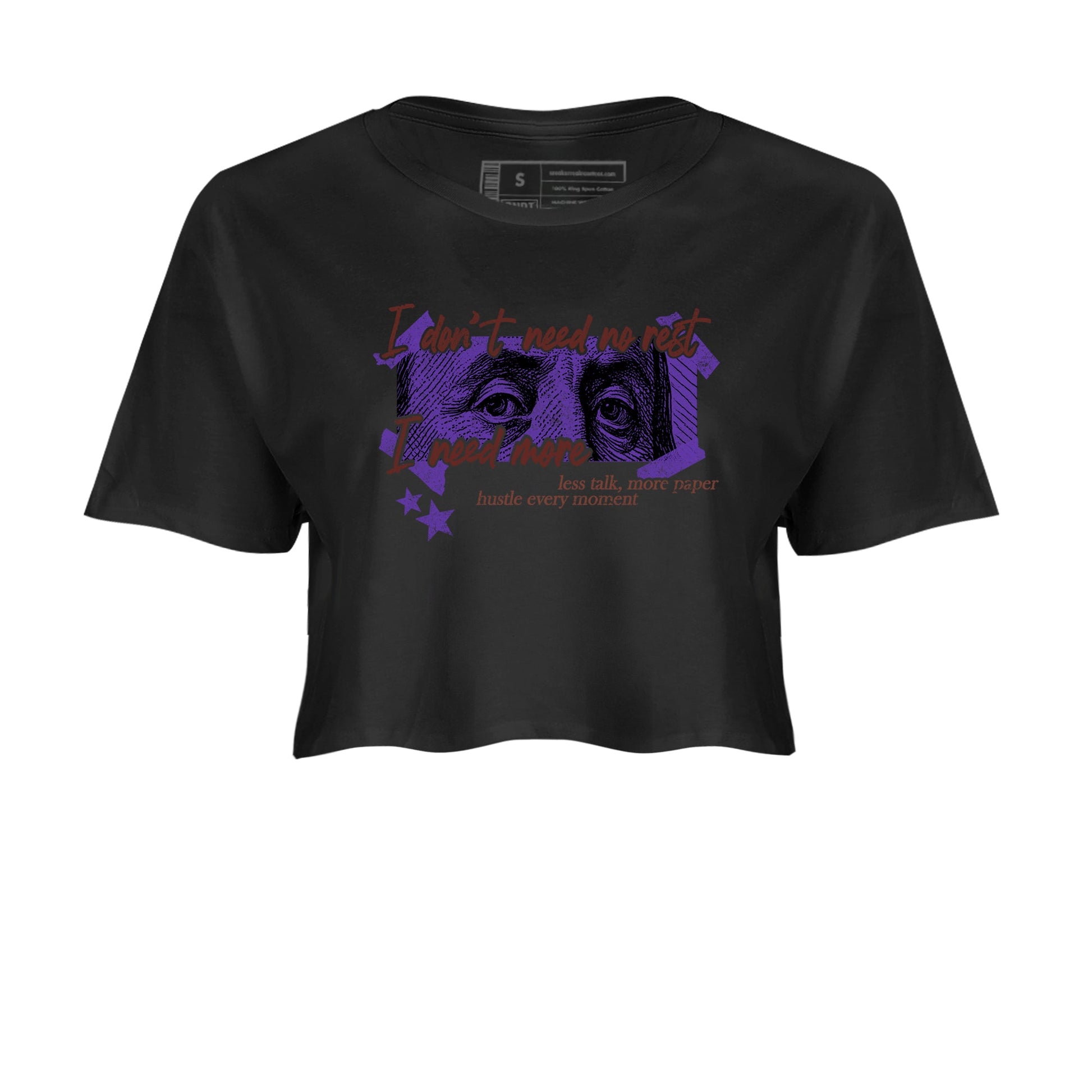 Sneaker match tees – Sneaker Threads To Match Dunk Low Persian Violet Shoes – I Need More Crop T-Shirt Black 2