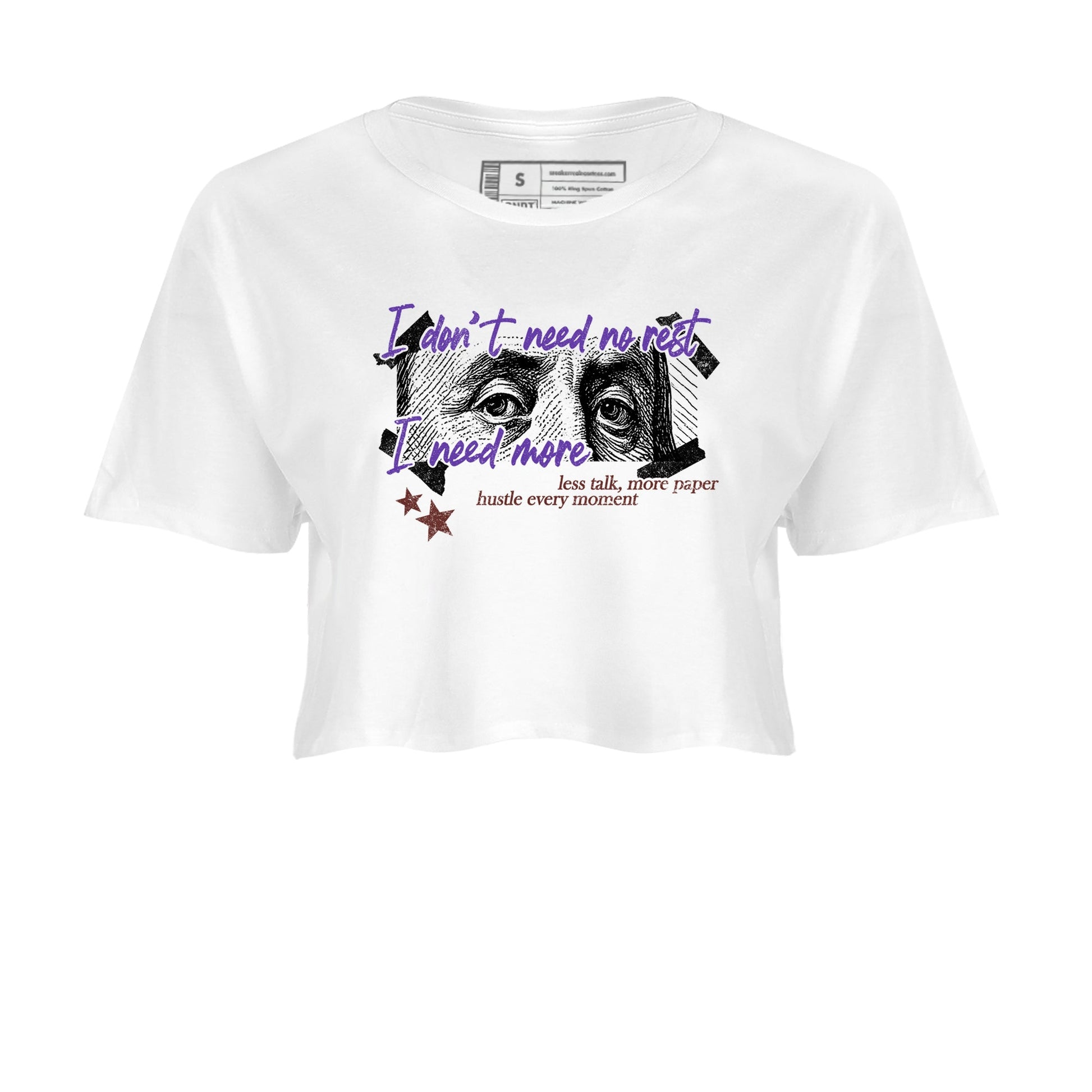 Sneaker match tees – Sneaker Threads To Match Dunk Low Persian Violet Shoes – I Need More Crop T-Shirt White 2