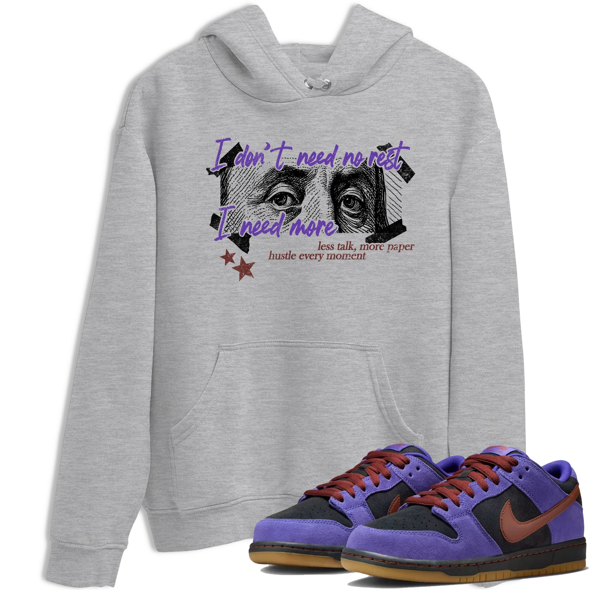 Sneaker match tees – Sneaker Threads To Match Dunk Low Persian Violet Shoes – I Need More Tee Heather Grey 1