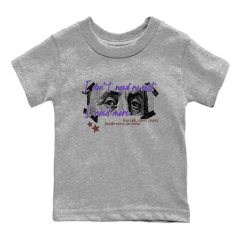 Sneaker match tees – Sneaker Threads To Match Dunk Low Persian Violet Shoes – I Need More Kids T-Shirt Heather Grey 2